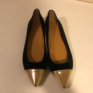 J Crew Gold Toe Flats